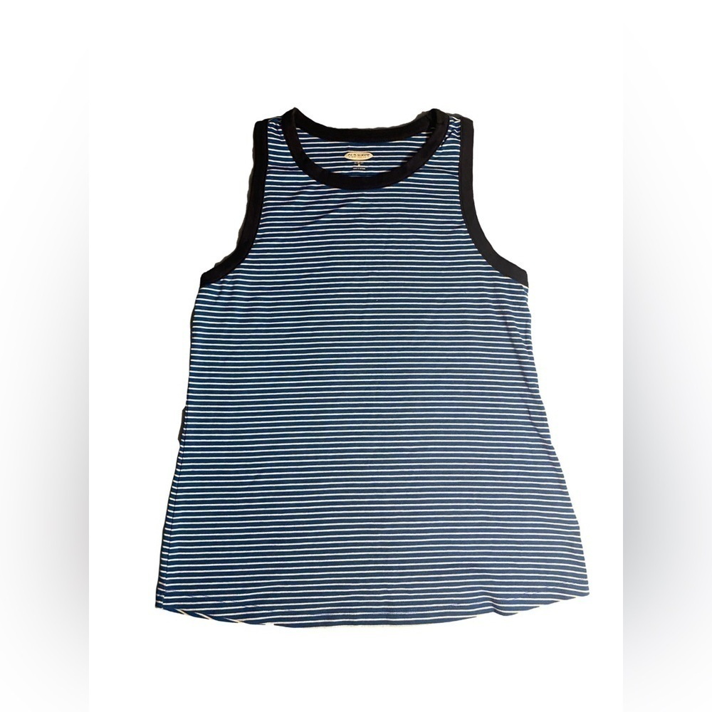 Old Navy Blue‎ & White Tank Size Medium Slim Fit